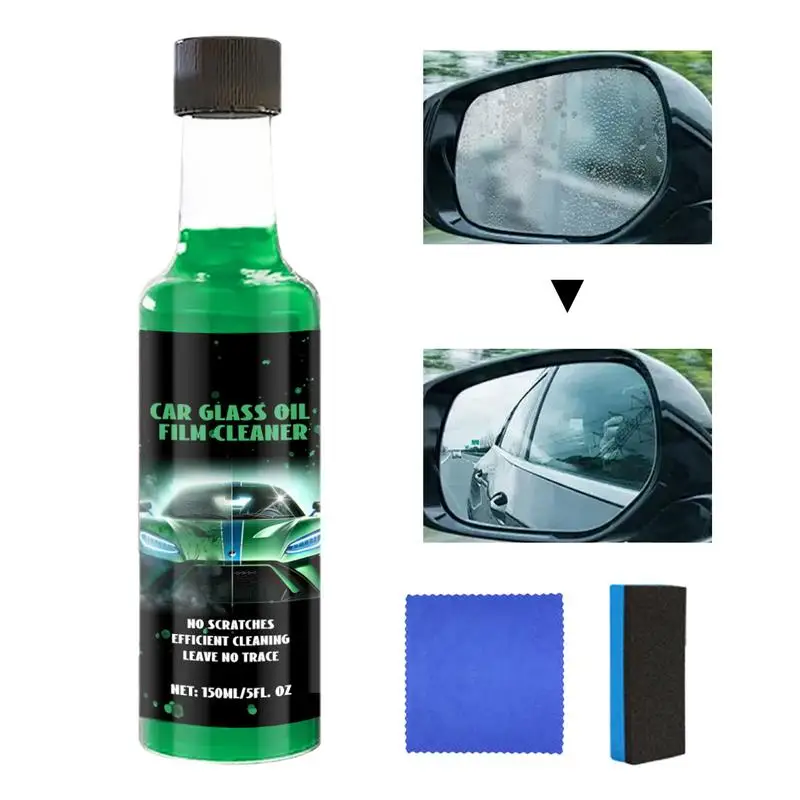

Glass Oil Film Remover For Car Auto Glass Oil Film Remover With Sponge Towel Auto Glass Oil Film Remover 150ml For Easily