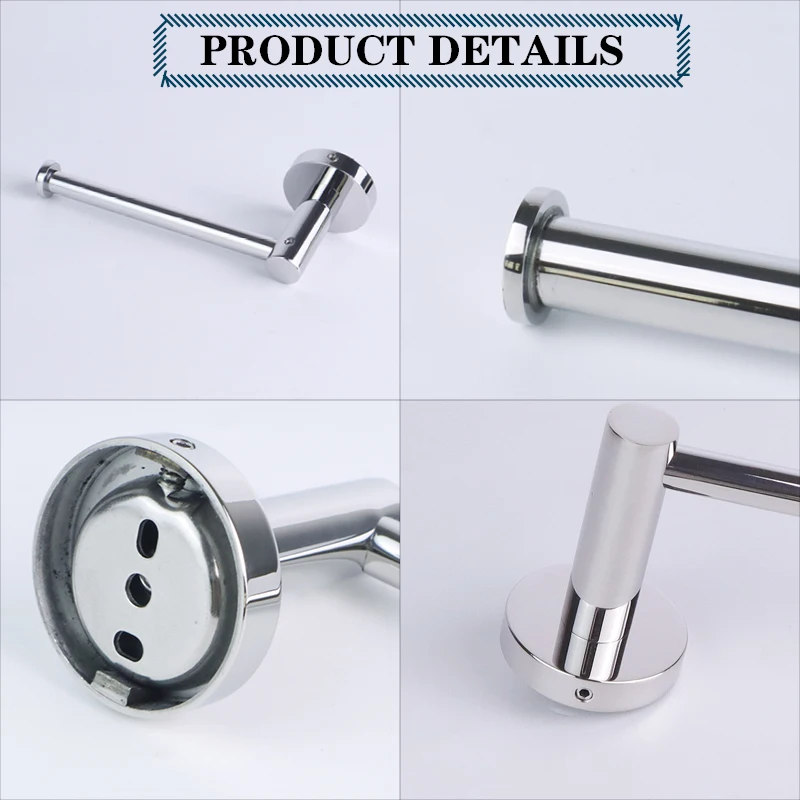 Roll Paper Holder Stainless Steel Bathroom In Wall Rose Gold Simple Style Brushed Nickel Hotel Accessories