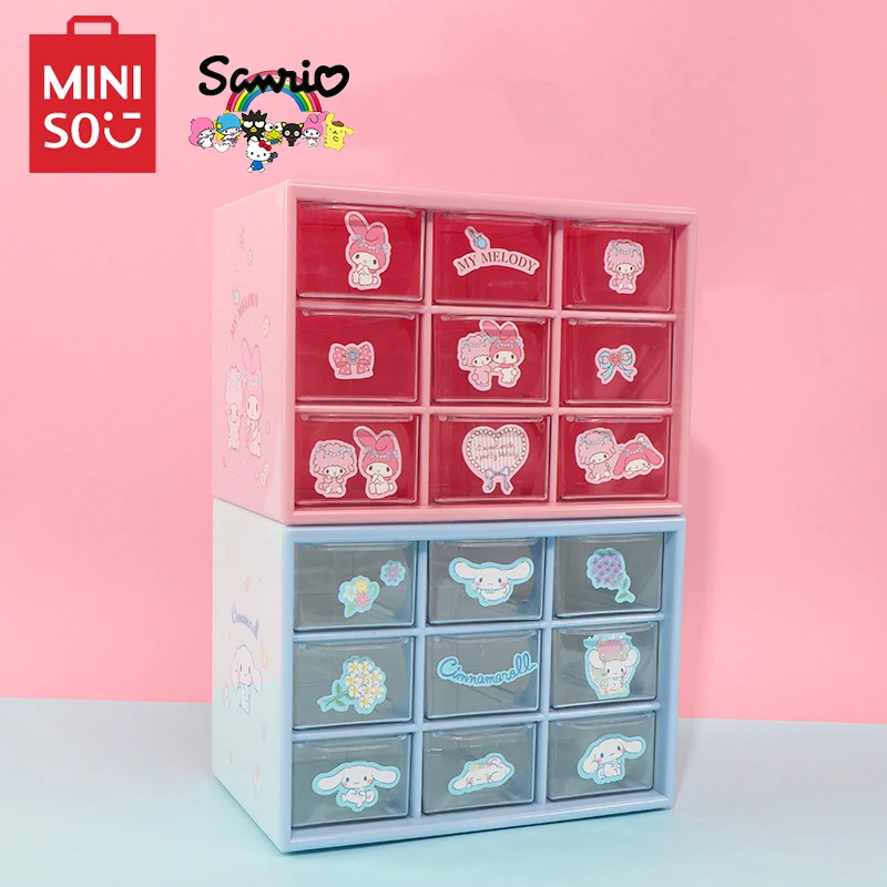 MINISO Sanrio Storage Box Kuromi Cinnamoroll MyMelody Nine-Grid