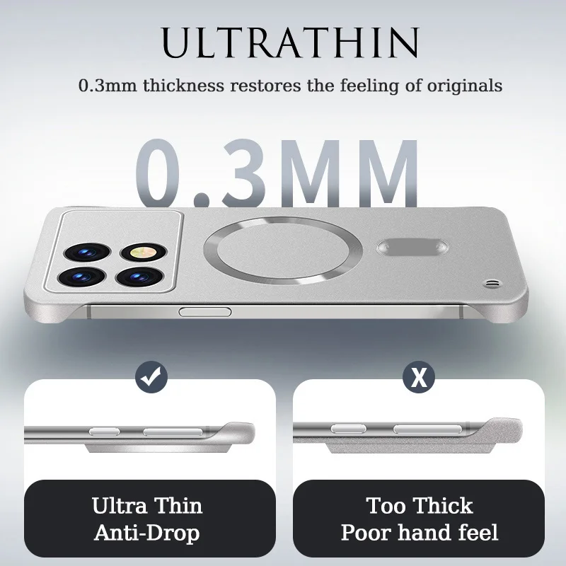 Luxury Magnetic Wireless Charging Phone Case with Hard Protective Bumper