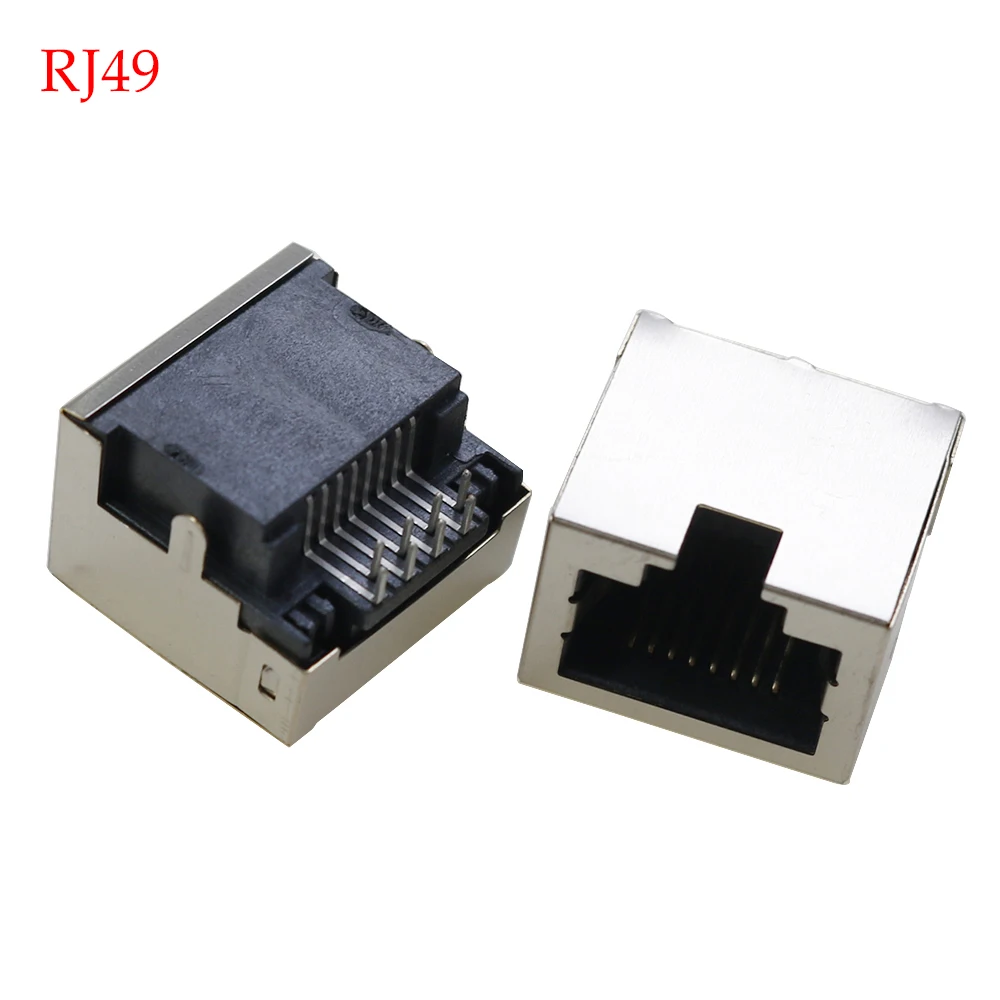 thumbnail image 1 of 1 conector hembra de plástico de metal RJ45 RJ49 de 8 pines para placa PCB SMT/horizontal/vertical, 8P8C, 10P8C, 1 of 5