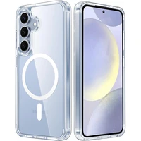 Strong Magnetic For Magsafe Wireless Charging Case For Samsung Galaxy S24 S23 S22 S21 FE Ultra Plus Hybrid Hard Cover Clear Soft - Image 2
