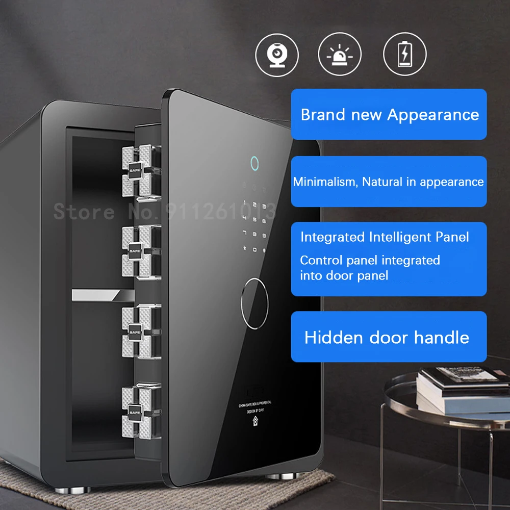 Electronic Password Fingerprint Safe New Safes Box Smart Home Office All-steel High Security Concealed Handle Safety Deposit Box