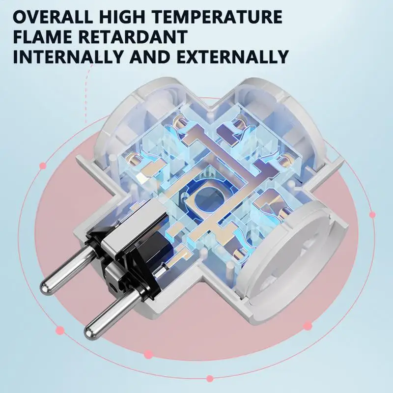 Electric Plug Adapter Charging Cable Outlet AC Adapter With 3 Outlets 16A Socket For Men Women German Europe Russian Trip Travel