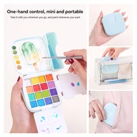 16 Colors Languo Solid Watercolor Paint Set Portable Storage Bag Painting Brush Palette Box Watercolor Pigment Set Art Suppies 3
