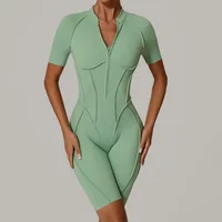 Women's tracksuit Gym Workout Sports clothes outfit zipper Jumpsuit Yoga Fitness overalls Set open Back Bodysuits suit for women - Image 2