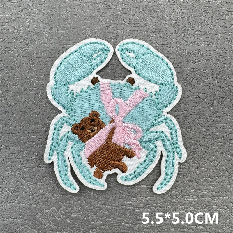 블루 오션 쉘 웨이브 패치 의류 스티커 서퍼 소녀 자수 패치 옷 DIY 바느질 스티커