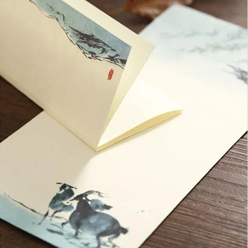 2/6pcs vintage envelopes with letter pads postcard wedding party invitation card letter paper cover stationery office supplies kraft paper envelopes mailing envelopes mini envelopes window envelopes