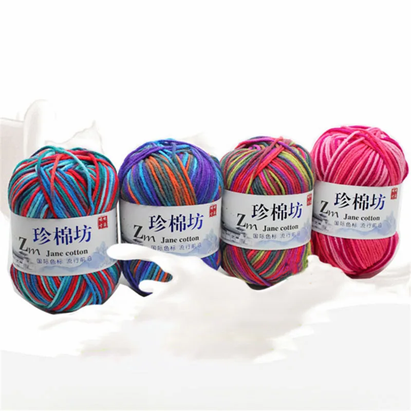 1pc 50g Milk Combed Cotton Yarn Soft crochet yarn Baby  DIY for knitting Wool Cheap Hand Knitting Crochet Sweater QL39 6