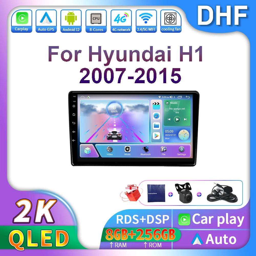 

9" Android 12 Intelligent Multimedia Player For Hyundai H1 2007 - 2015 Car Radio 4G Wifi GPS Navigation Carplay Autoradio 2 Din