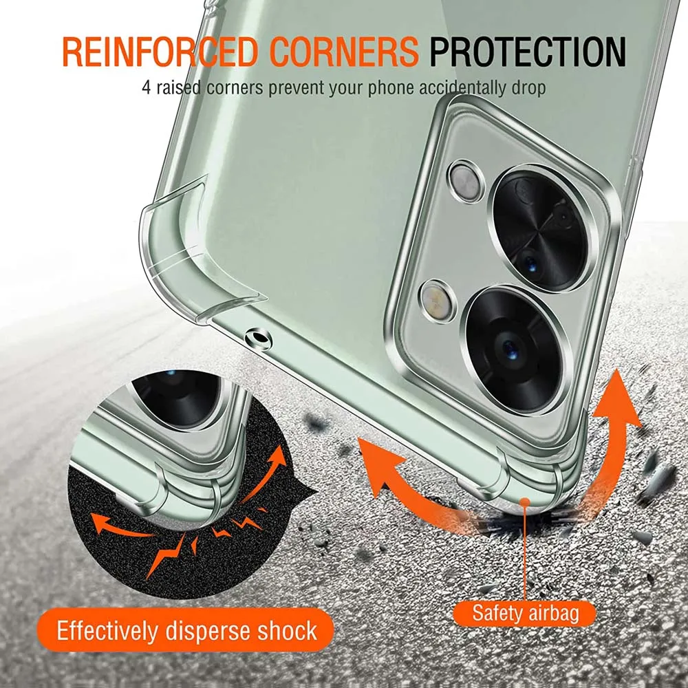 Shockproof Clear Silicone Phone Case - Thick Protective Cover