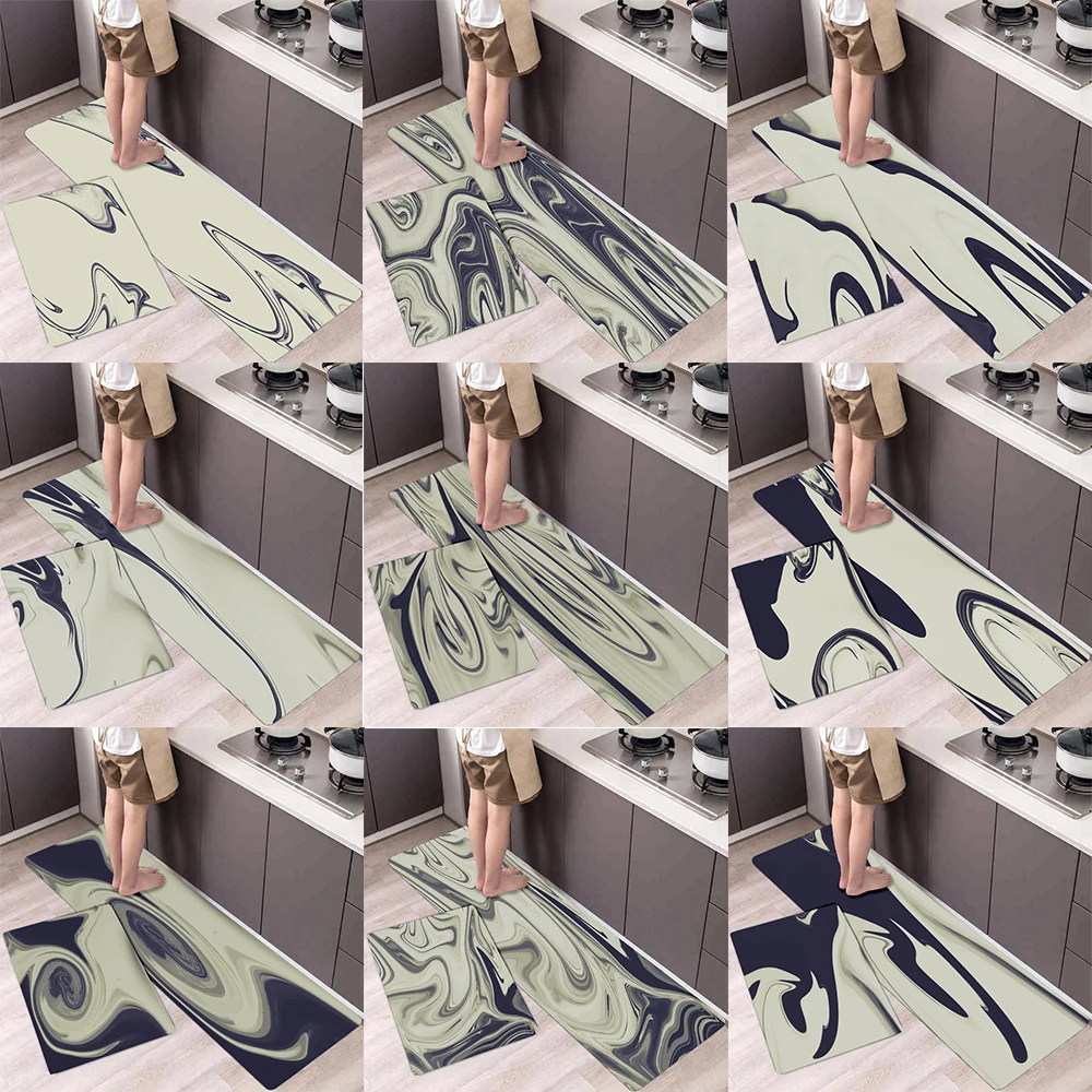 

Кухонный напольный коврик с абстрактным рисунком, нескользящий абсорбирующий Коврик для пола с рисунком чернил, диатома, грязи, для украшения дома