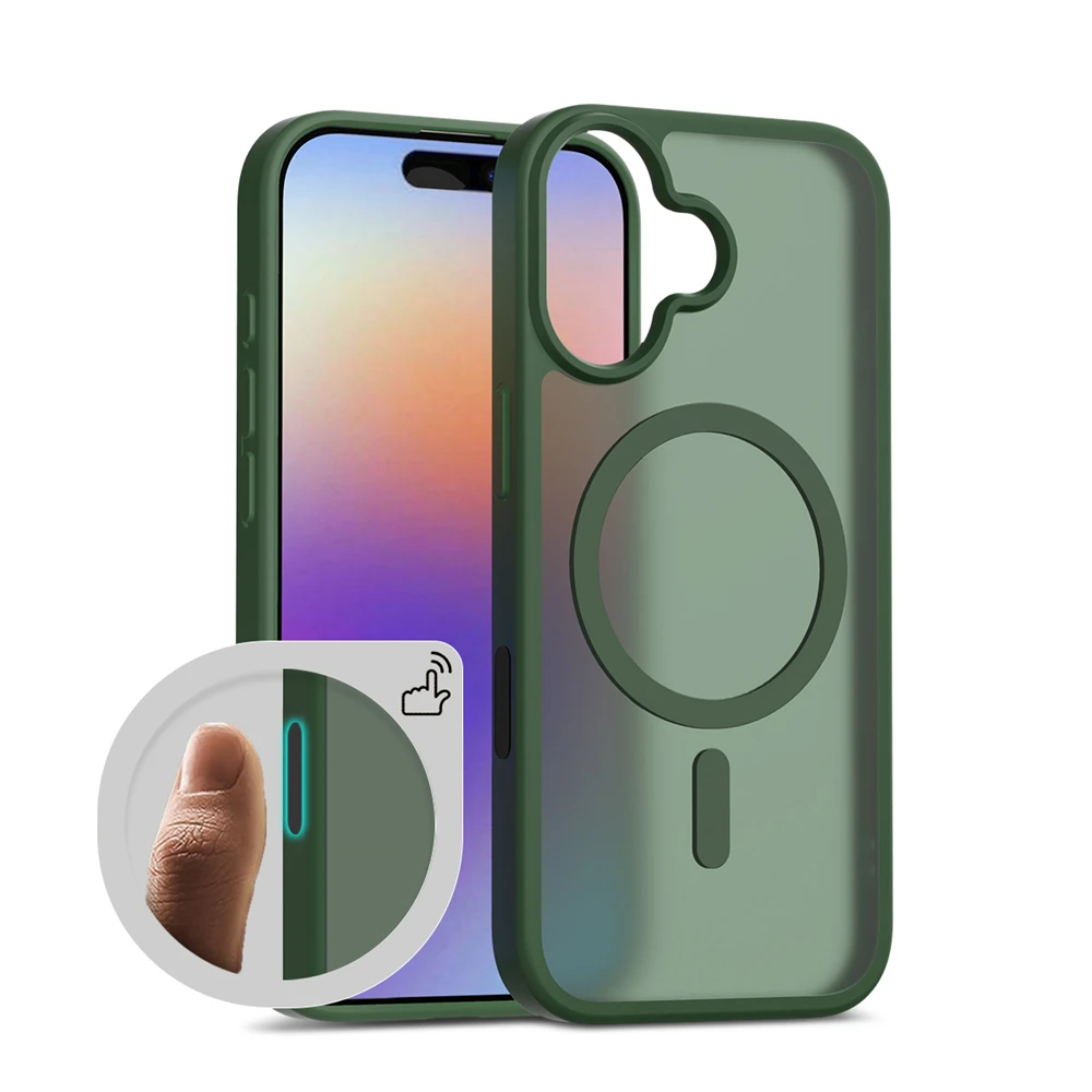 Matte Translucent Frosted Phone Case with Magnetic Camera Button