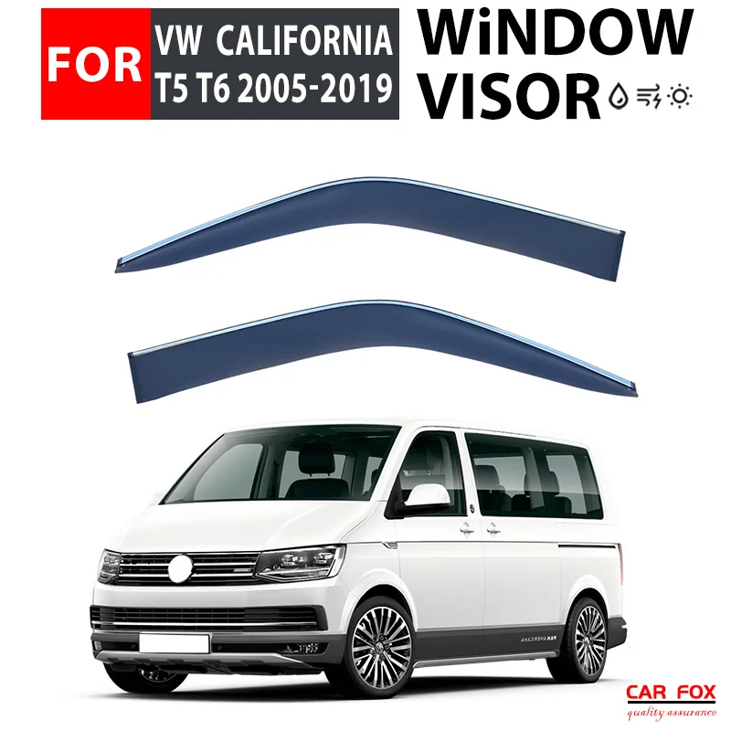 Per Vw California T5 T6 2005-2019 Visiera Finestra Vent Shades Protezione Deflettore Pioggia Sole 4 Pz/Se Per Vw California T5 T6 2005-2019