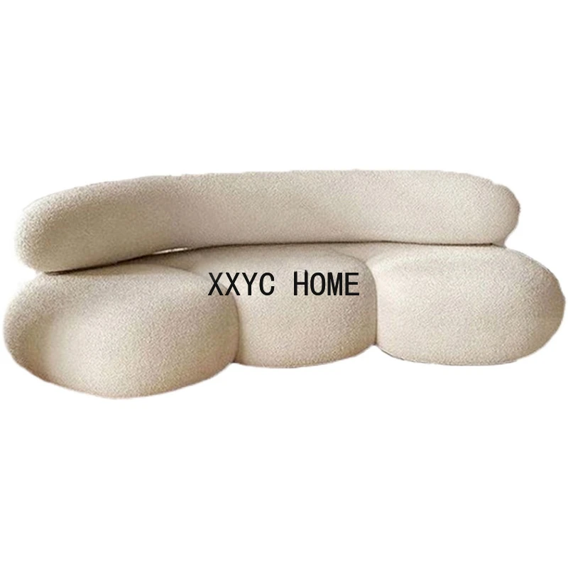 

Modern Minimalist Japanese Style Curved Fabric Petals Small Apartment Model Room Beauty Complete Modern Leisure Sofa