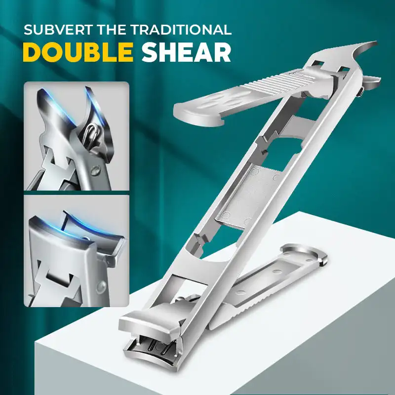 Stainless Steel Foldable Double-ended Nail Clipper Tool Fingernail Toenail Trimmer