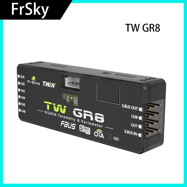 Future Flight FrSky TW GR8 Dual 2.4GHz Receiver With Built-in Air Pressure Sensor 8PWM Channels Can Support Telemetry Function 1
