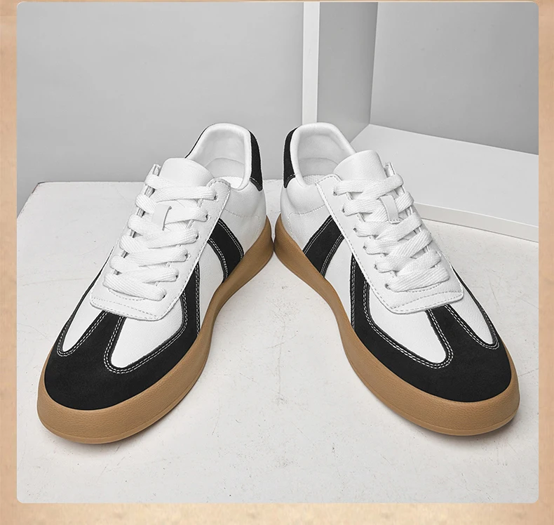 Elevator Sneakers For Women&Men Shoes Genuine Leather Height Increasing Shoes Lace Up Trainers Ladies Flat Shoes For Men