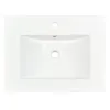 [Sink Only]24 Inch Modern Bathroom Vanity Modern White Bathroom Sink Rectangle Above Counter Porcelain Ceramic Vessel Vanity 1