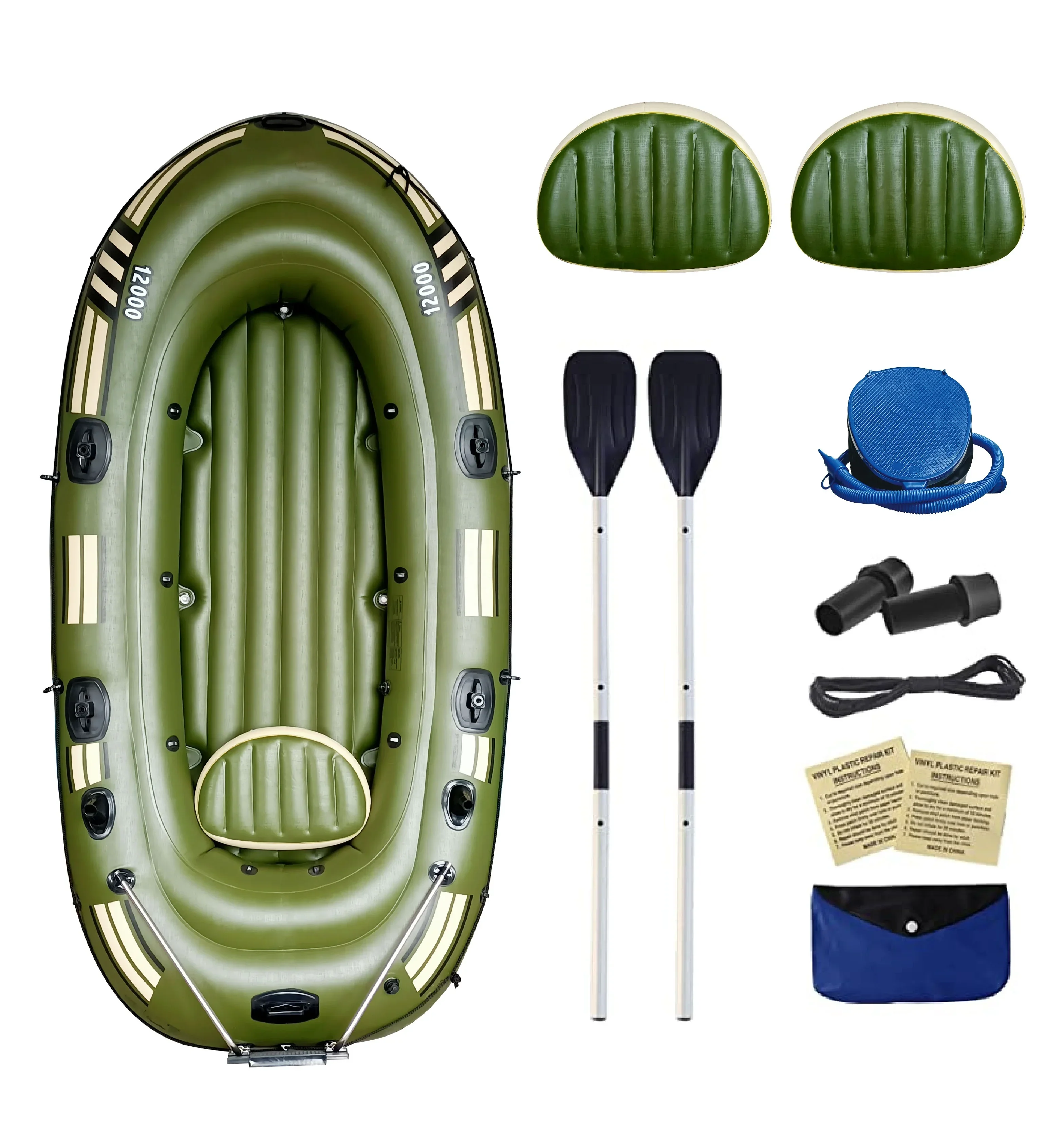 Inflatable kayak Rowing Boat Dinghy Fishing boat River PVC Inflatable Raft Boat with 3 person for sale
