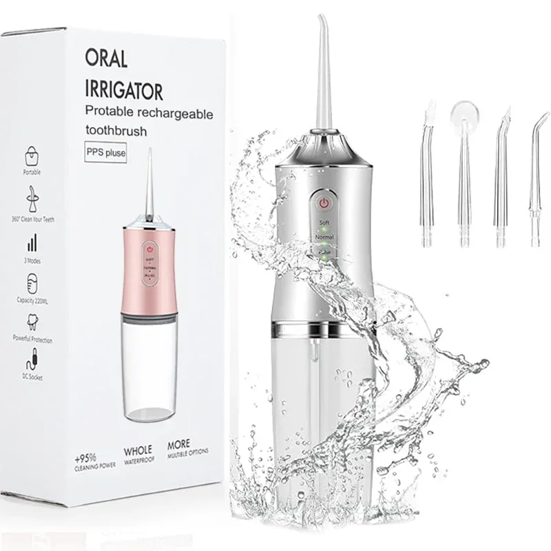 Description Picture 2 of itemIntelligent Pulse Dental Irrigator USB Rechargeable Electric Multiple Mode Water Flosser 220ML Durability Teeth Cleaner