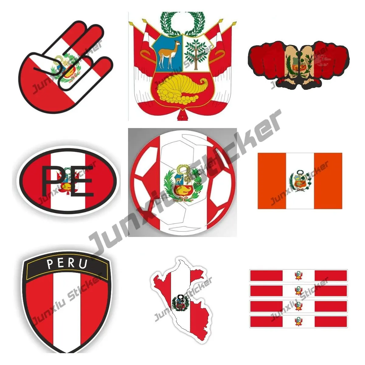 Peru Flag Vinyl Decal Sticker Peru Flag Football Map Car Sticker Country Code PE Decal Car Window Bumper Car Accessories KK13cm funny metal slug game decal decor vinyl window trunk decoration occlusion scratch windshield decal car sticker