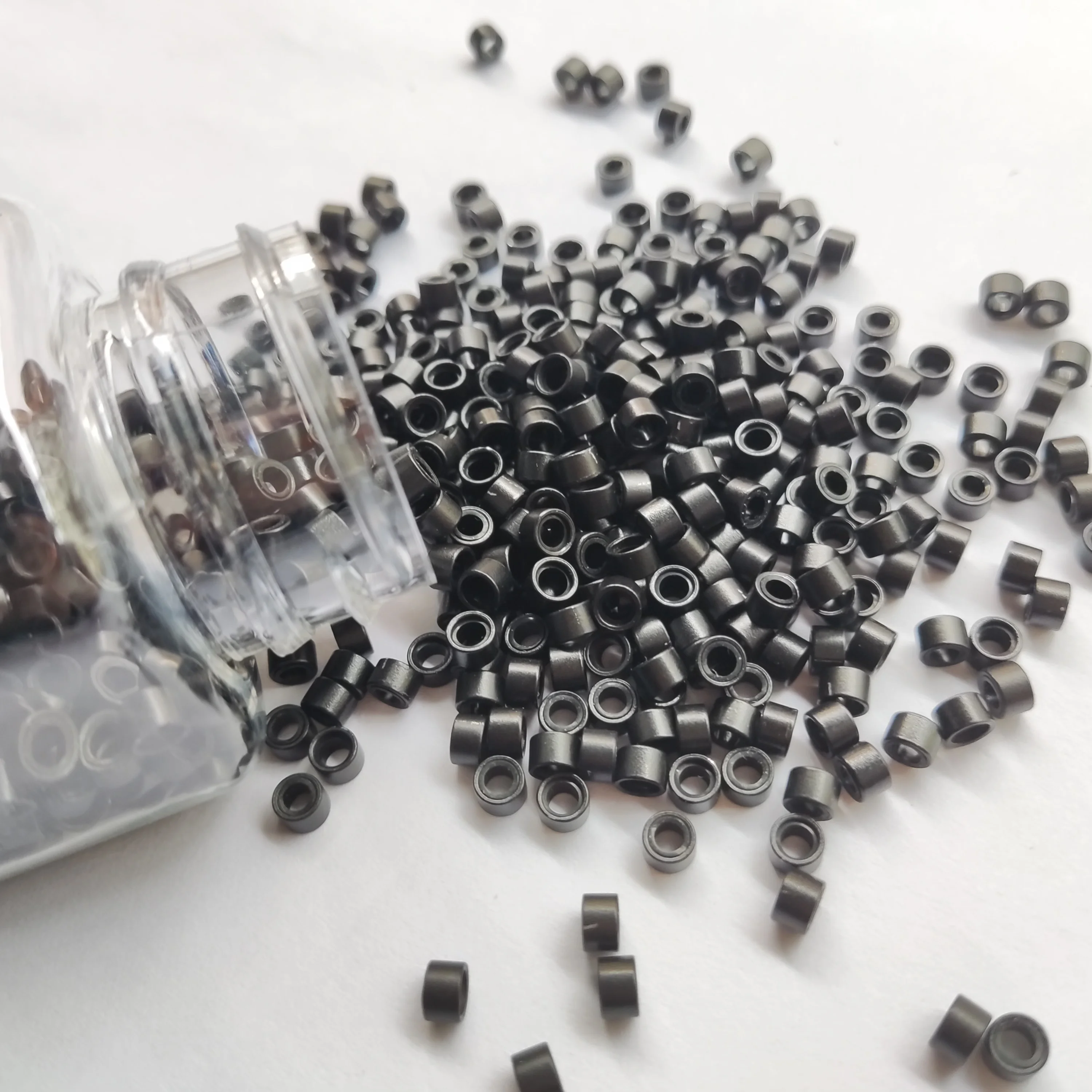 1 Bottle 4.5mm*2.5mm*3mm Silicone Micro Ring/Link/Bead Hair Extensions Tools 12 Colors Optional 6