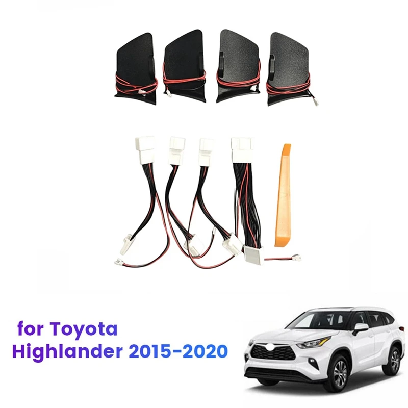 

Для Toyota Highlander 2015-2020, подлокотник для двери, атмосфера светильник, синий декоративный светильник, дверная ручка, фоторамка