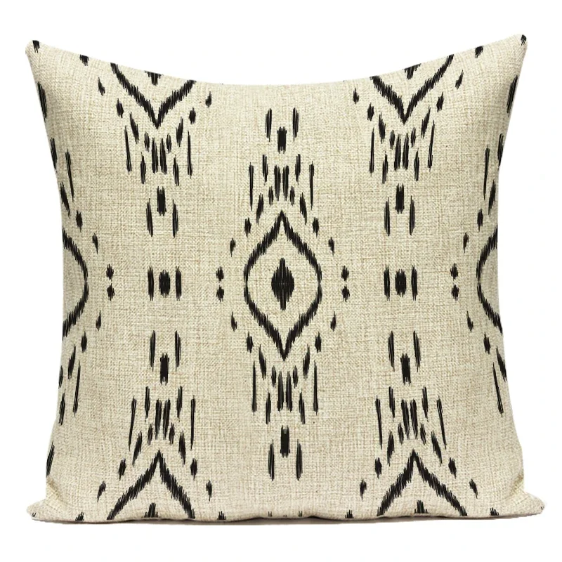 Vintage Boho Geometric Cotton Linen Decorative Throw Pillow Cover