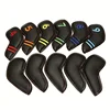 11 Golf Club Head Covers, Faux Leather, Durable, Soft Golf Club Head Covers, Magnet Closed Design, Golf Accessories 1