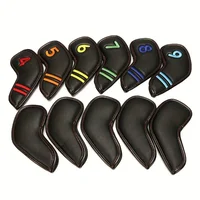 11 Golf Club Head Covers, Faux Leather, Durable, Soft Golf Club Head Covers, Magnet Closed Design, Golf Accessories 1