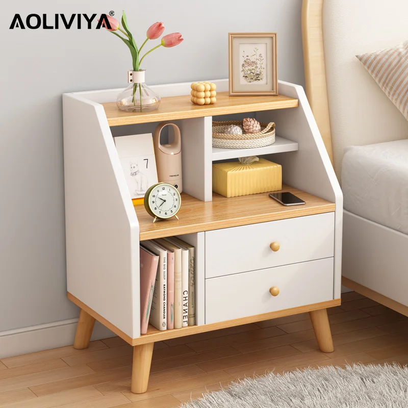 

AOLIVIYA Bedside Table Simple Modern Small Simple Bedroom Rental Room Small Cabinet Bedside Locker Storage Rack