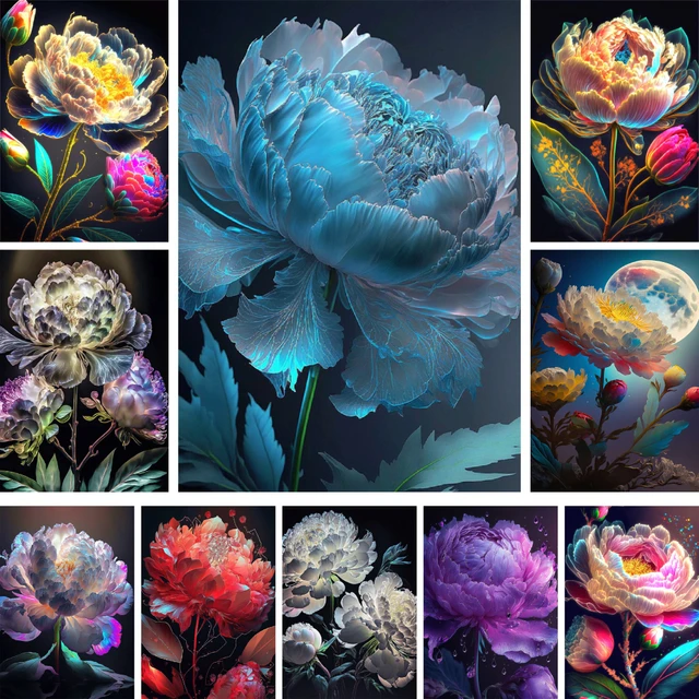 Paintings Number Paint Flowers  Painting Number Adults Flowers - Paint  Numbers - Aliexpress