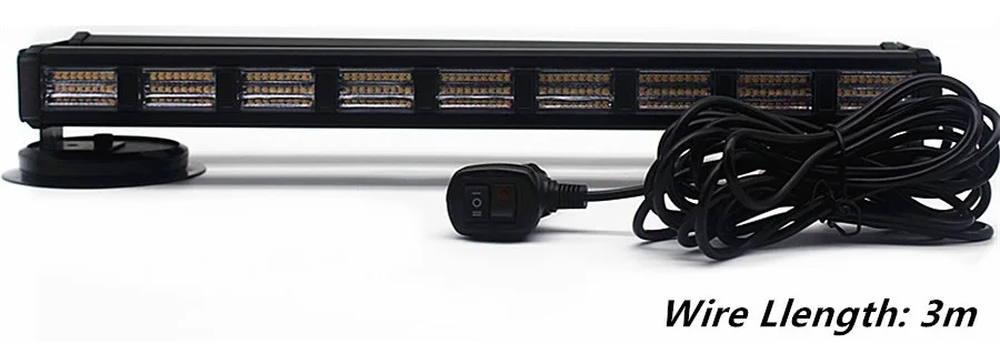 17 Inch LED Strobe Light Bar,26 Flashing Modes High Intensity Emergency Hazard Warning Beacon Light With Magnetic Base For Car T