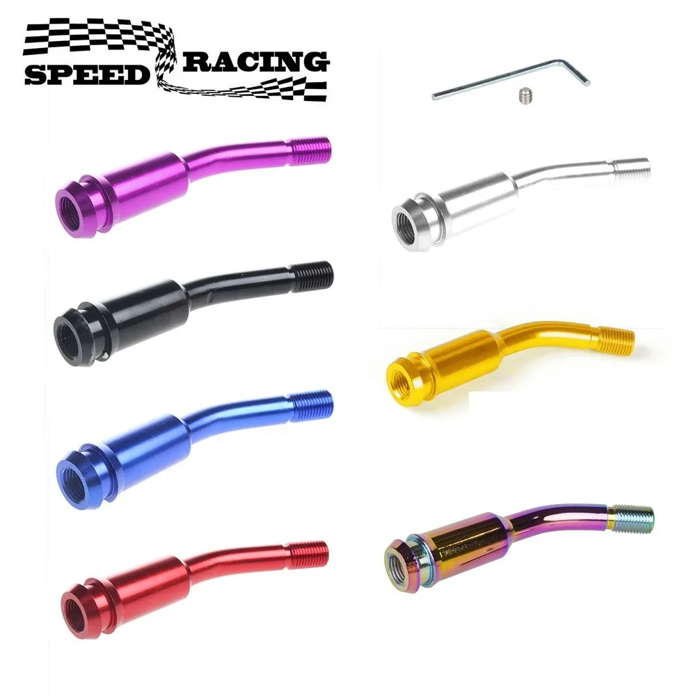 Aluminum Gear Shift Shifter Stick Lever 5" Bend Bent Shift Knob