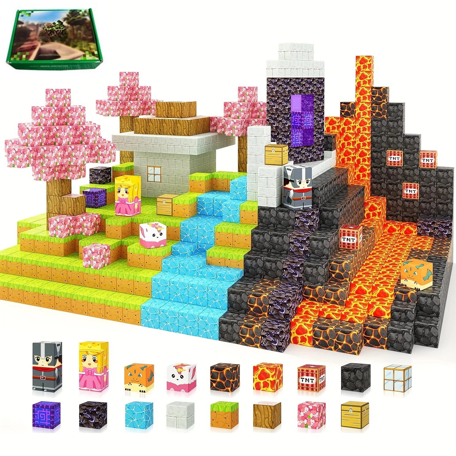 Creative Magnetic Building Block Bricks My Famous Scene World Architectural Set DIY Model Kids Toy Christmas Gifts for Boy Girls