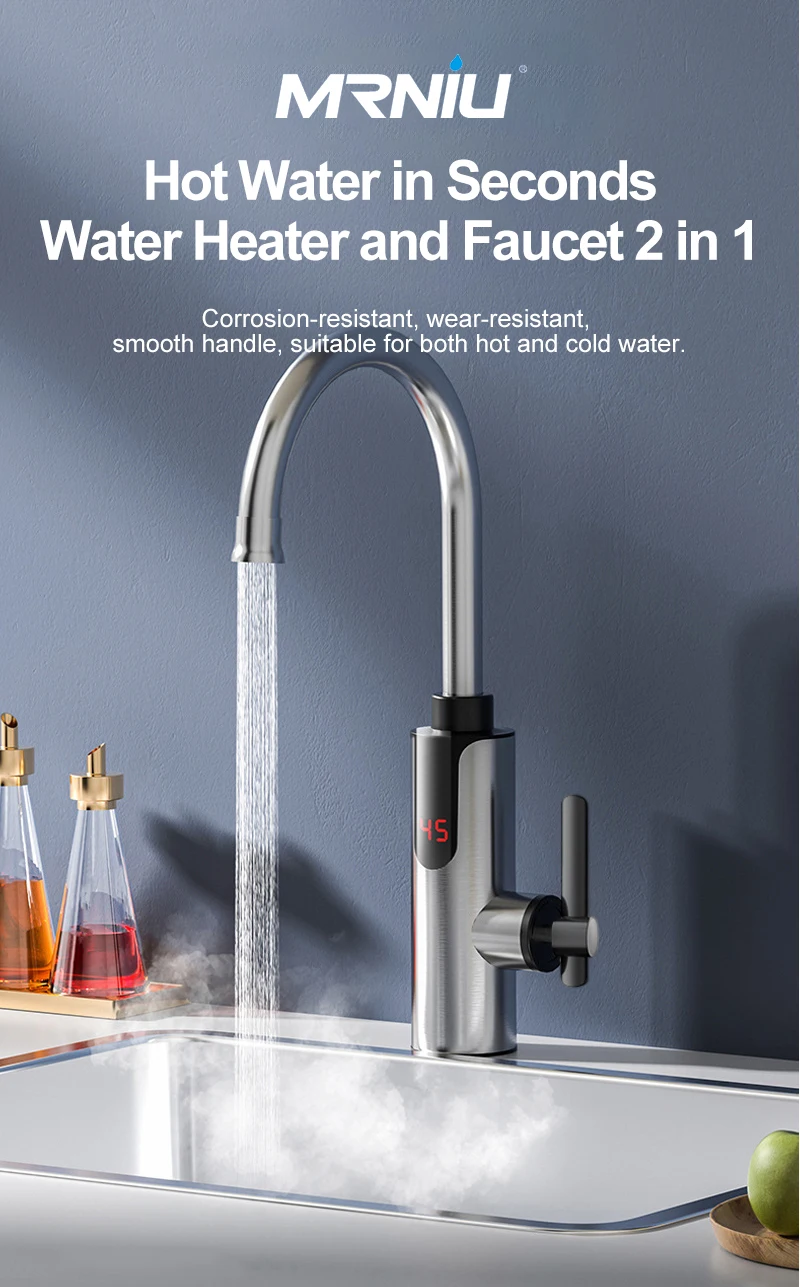 Description Picture 2 of itemElectric Instant Heating Faucet Hot Cold Mixer Tap 3300W 220V 360 Degree Rotation Fast Heating Tap Digital Kitchen Bathroom