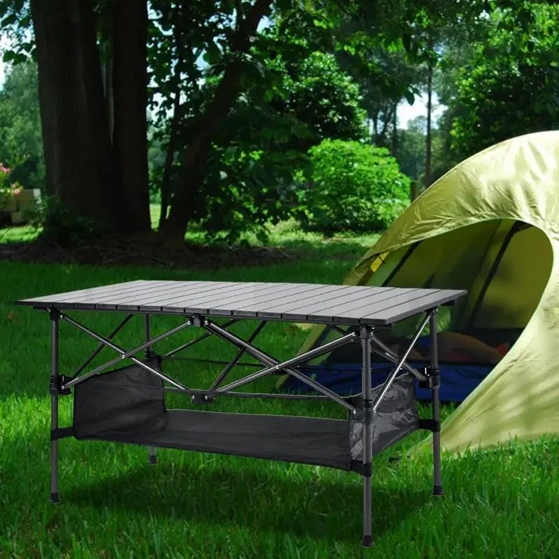 Under Table Storage Camping Storage Basket For Outdoor Camping Table Portable Mesh Pouch Under Picnic Table Organizer Bag