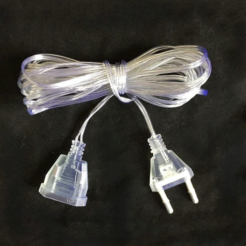 LED String Light Extender EU / US Plug 3 / 5m Extender Wire For LED String Light Christmas Holiday Wedding Party Lighting Curtain Light String Extension