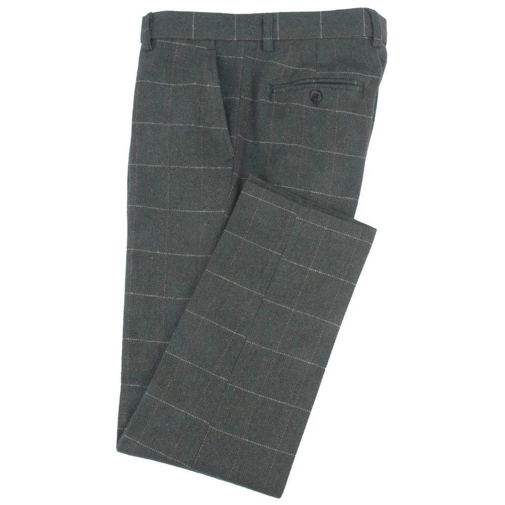 Dark Green Herringbone Tweed Suit Vintage Gentleman Style Tailored Fashion Men's Suits Tailor Winter Suit Slim Fit Suits For Men