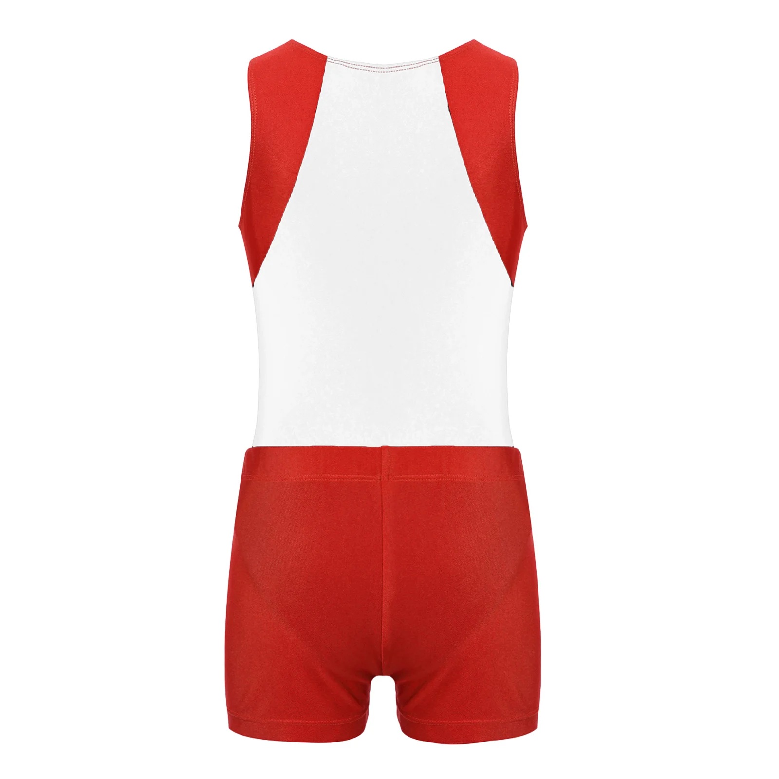 Boys Bodysuit Dance Leotards Jumpsuit Kids Gymnastics Leotard Costumes Sleeveless Stretchy Workout Sport Bodysuits with Shorts