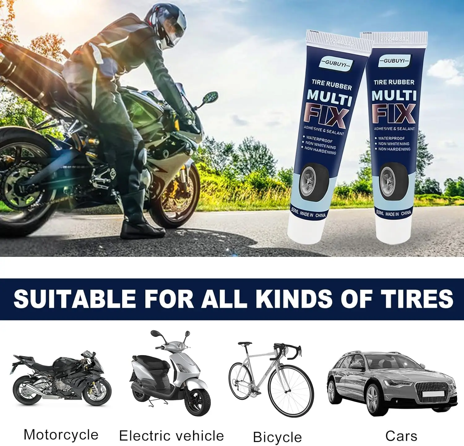 Tire Repair Glue 1-10 Bottle Car Tyre Rubber Adhesive Universal Motorbike Bicycle Tire Crack Perforation Adhesive Tire Repair Tools