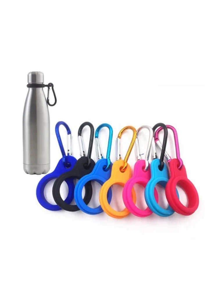 Description Picture 6 of item1PC High Quality Aluminum Sports Kettle Buckle Outdoor Carabiner Water Bottle Holder Rubber Buckles Hook Camping Hiking Tool