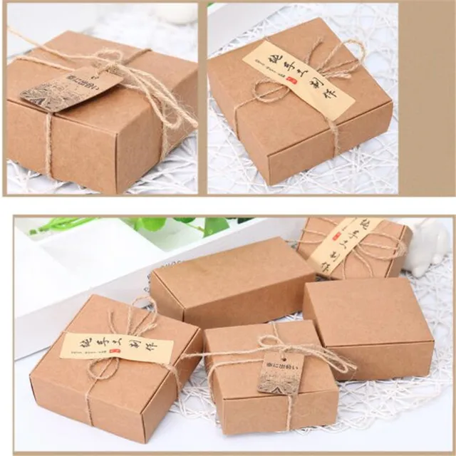 50Pcs/set Cardboard Mini Box DIY Kraft Paper Box Soap Box Jewelry Packing  Gift Box 5.5cmx5.5cmx2.5cm