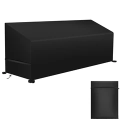 Durable 3 - Seater Waterproof Garden Bench Cover - Heavy Duty 210D Oxford Fabric for Outdoor Protection (Upgraded Black)