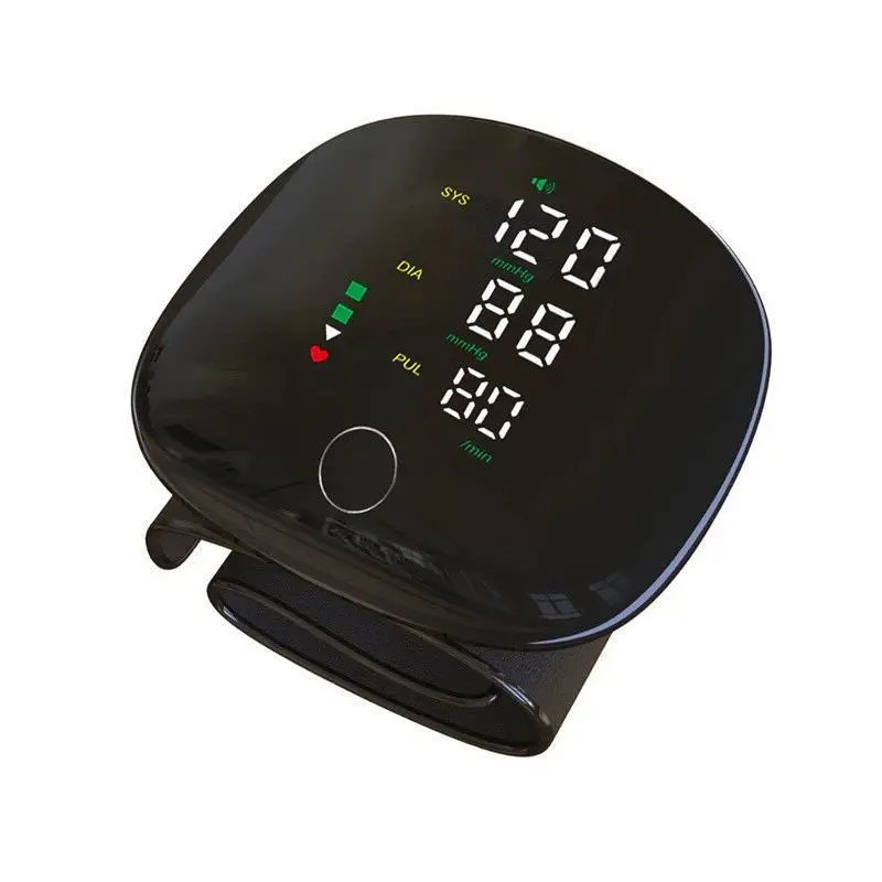 Digital Recharge Wrist Blood Pressure Monitor Sphygmomanometer Tonometer Tensiometer Heart Rate Pulse Meter for home