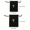 10Pcs Black Cross Pattern Bag with Drawstring Gift Packaging Fabric Pouch for Necklace Earrings Elegant Storage Pouches 2