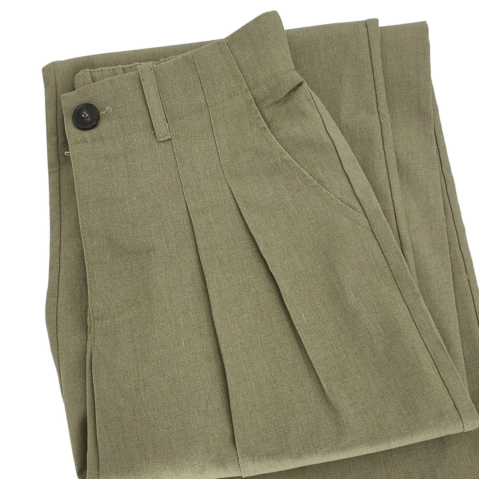 Women Linen Fashion Comfort Casual Pants Solid Color Breathable Loose Straight Trousers Cotton Hemp Trousers Urban Style