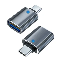 Metal Type C to USB 3.0 Adapter - Enhanced Charging & Data Transmission with File Reading Capability (Grey light c to USB)