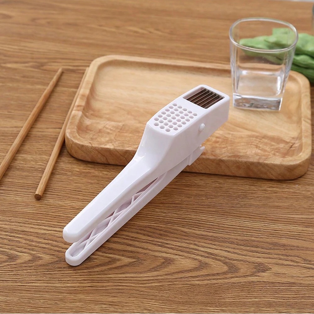 Plastic Manual Garlic Press and Slicer 2 in 1 Kitchen Gadget